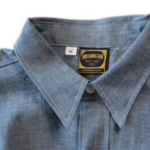 Load image into Gallery viewer, NOS 1950's "WASHINGTON DEE CEE" BLUE CHAMBRAY WORK SHIRT (LARGE)