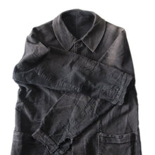 Load image into Gallery viewer, 1940's FADED BLACK MOLESKIN FRENCH WORK JACKET (MEDIUM)