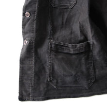 Load image into Gallery viewer, 1940's FADED BLACK MOLESKIN FRENCH WORK JACKET (MEDIUM)