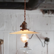 Load image into Gallery viewer, VINTAGE FLAT MILK GLASS SHADE (8.5inch)