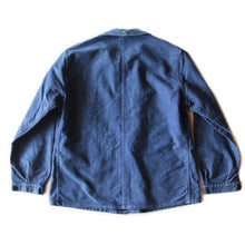 Load image into Gallery viewer, "LE MONT SAINT MARTIN" BLUE MOLESKIN WORK JACKET (LARGE)