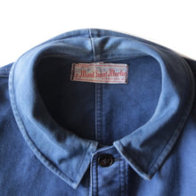 Load image into Gallery viewer, "LE MONT SAINT MARTIN" BLUE MOLESKIN WORK JACKET (LARGE)