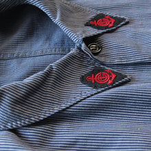 Load image into Gallery viewer, ~ 1950's FRENCH NAVY STRIPE COTTON JACKET (MEDIUM)