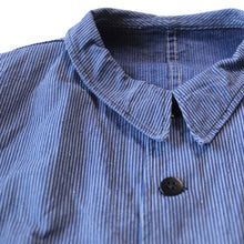 Load image into Gallery viewer, 1950's FRENCH NAVY COTTON STRIPE MILITARY JACKET (MEDIUM) MINT CONDITION