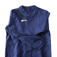 Load image into Gallery viewer, NOS 1940's "LE DIABLE ROUGE" BLUE MOLESKIN JACKET (MEDIUM)