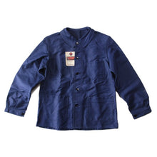 Load image into Gallery viewer, NOS 1940's "LE DIABLE ROUGE" BLUE MOLESKIN JACKET (MEDIUM)