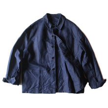 Load image into Gallery viewer, NOS 1940's FRENCH INDIGO LINEN WORK JACKET (LARGE)