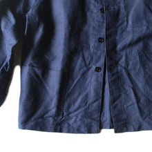 Load image into Gallery viewer, NOS 1940's FRENCH INDIGO LINEN WORK JACKET (LARGE)
