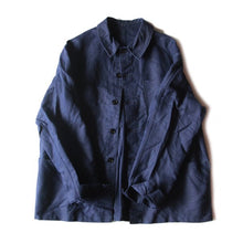 Load image into Gallery viewer, NOS 1940's FRENCH INDIGO LINEN WORK JACKET (LARGE)