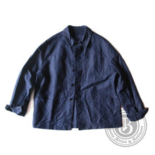 Load image into Gallery viewer, NOS 1940's FRENCH INDIGO LINEN WORK JACKET (LARGE)