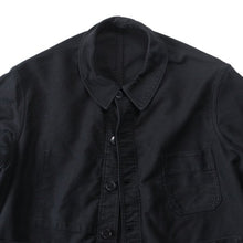 Load image into Gallery viewer, 1950's FRENCH BLACK MOLESKIN WORK JACKET (LARGE) MINT CONDITION