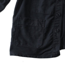 Load image into Gallery viewer, 1950's FRENCH BLACK MOLESKIN WORK JACKET (LARGE) MINT CONDITION