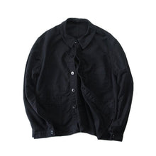 Load image into Gallery viewer, 1950's FRENCH BLACK MOLESKIN WORK JACKET (LARGE) MINT CONDITION