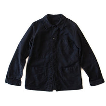 画像をギャラリービューアに読み込む, 1950's V-POCKET FRENCH BLACK MOLESKIN JACKET (MEDIUM) MINT CONDITION