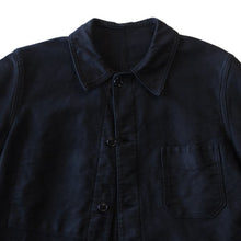 画像をギャラリービューアに読み込む, 1950's V-POCKET FRENCH BLACK MOLESKIN JACKET (MEDIUM) MINT CONDITION
