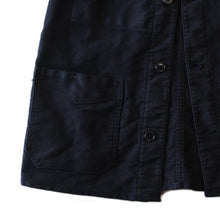 画像をギャラリービューアに読み込む, 1950's V-POCKET FRENCH BLACK MOLESKIN JACKET (MEDIUM) MINT CONDITION