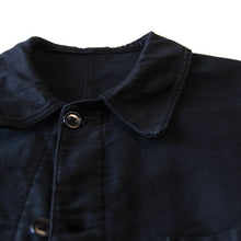 画像をギャラリービューアに読み込む, 1950's V-POCKET FRENCH BLACK MOLESKIN JACKET (MEDIUM) MINT CONDITION