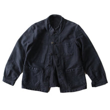 画像をギャラリービューアに読み込む, 1950's FRENCH BLACK MOLESKIN WORK JACKET (MEDIUM) MINT CONDITION