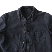 画像をギャラリービューアに読み込む, 1950's FRENCH BLACK MOLESKIN WORK JACKET (MEDIUM) MINT CONDITION