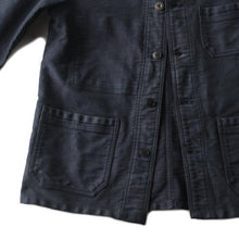 画像をギャラリービューアに読み込む, 1950's FRENCH BLACK MOLESKIN WORK JACKET (MEDIUM) MINT CONDITION