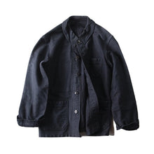 画像をギャラリービューアに読み込む, 1950's FRENCH BLACK MOLESKIN WORK JACKET (MEDIUM) MINT CONDITION