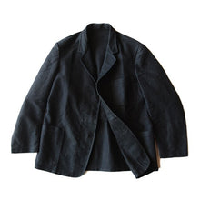 画像をギャラリービューアに読み込む, 1940's FRENCH BLACK MOLESKIN BACKSTRAP WORK JACKET (LARGE) MINT CONDITION