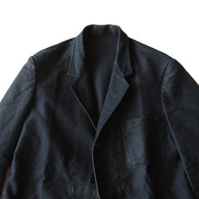 画像をギャラリービューアに読み込む, 1940's FRENCH BLACK MOLESKIN BACKSTRAP WORK JACKET (LARGE) MINT CONDITION