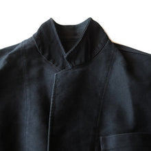 画像をギャラリービューアに読み込む, 1940's FRENCH BLACK MOLESKIN BACKSTRAP WORK JACKET (LARGE) MINT CONDITION