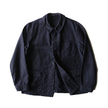 Load image into Gallery viewer, 1950's FRENCH V-POCKET BLACK MOLESKIN WORK JACKET (LARGE) MINT CONDITION