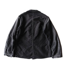 画像をギャラリービューアに読み込む, 1930's〜 "LE ST PIERRE" BLACK MOLESKIN JACKET WITH EXTRA SMALL V-POCKET (MEDIUM)
