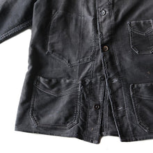 画像をギャラリービューアに読み込む, 1930's〜 "LE ST PIERRE" BLACK MOLESKIN JACKET WITH EXTRA SMALL V-POCKET (MEDIUM)
