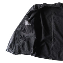 画像をギャラリービューアに読み込む, 1930's〜 "LE ST PIERRE" BLACK MOLESKIN JACKET WITH EXTRA SMALL V-POCKET (MEDIUM)