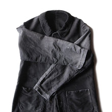 画像をギャラリービューアに読み込む, 1930's〜 "LE ST PIERRE" BLACK MOLESKIN JACKET WITH EXTRA SMALL V-POCKET (MEDIUM)