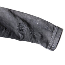 画像をギャラリービューアに読み込む, 1930's〜 "LE ST PIERRE" BLACK MOLESKIN JACKET WITH EXTRA SMALL V-POCKET (MEDIUM)