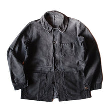 Load image into Gallery viewer, 1940's "LE MONT ST MICHEL" PACHWORK TWO TONE BLACK MOLESKIN JACKET (MEDIUM)