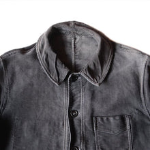 Load image into Gallery viewer, 1940's "LE MONT ST MICHEL" PACHWORK TWO TONE BLACK MOLESKIN JACKET (MEDIUM)