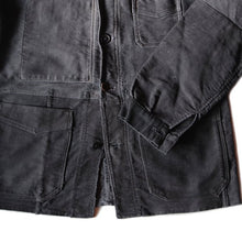 Load image into Gallery viewer, 1940's "LE MONT ST MICHEL" PACHWORK TWO TONE BLACK MOLESKIN JACKET (MEDIUM)