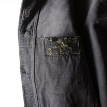 Load image into Gallery viewer, 1940's "LE MONT ST MICHEL" PACHWORK TWO TONE BLACK MOLESKIN JACKET (MEDIUM)