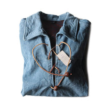 Load image into Gallery viewer, NOS 1960's FLANNEL DENIM LACEUP PULLOVER (LARGE)