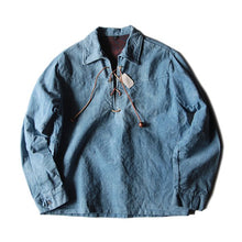 Load image into Gallery viewer, NOS 1960's FLANNEL DENIM LACEUP PULLOVER (LARGE)