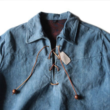 Load image into Gallery viewer, NOS 1960's FLANNEL DENIM LACEUP PULLOVER (LARGE)
