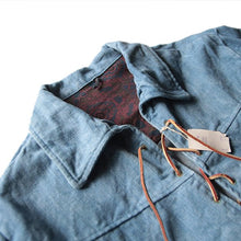 Load image into Gallery viewer, NOS 1960's FLANNEL DENIM LACEUP PULLOVER (LARGE)