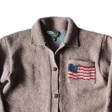 画像をギャラリービューアに読み込む, 1990's "POLO COUNTRY" AMERICAN FLAG WOOL CARDIGAN (UNISEX) MINT CONDITION