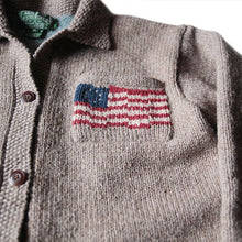 画像をギャラリービューアに読み込む, 1990's "POLO COUNTRY" AMERICAN FLAG WOOL CARDIGAN (UNISEX) MINT CONDITION
