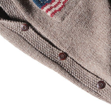 画像をギャラリービューアに読み込む, 1990's "POLO COUNTRY" AMERICAN FLAG WOOL CARDIGAN (UNISEX) MINT CONDITION