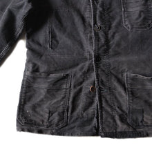 Load image into Gallery viewer, ~ 1950's FRENCH BLACK MOLESKIN WORK JACKET (MEDIUM)