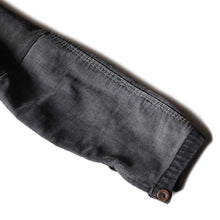 Load image into Gallery viewer, ~ 1950's FRENCH BLACK MOLESKIN WORK JACKET (MEDIUM)