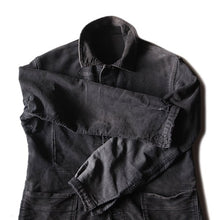 Load image into Gallery viewer, ~ 1950's FRENCH BLACK MOLESKIN WORK JACKET (MEDIUM)