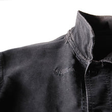 Load image into Gallery viewer, ~ 1950's FRENCH BLACK MOLESKIN WORK JACKET (MEDIUM)
