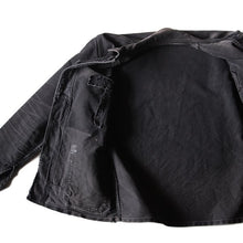 Load image into Gallery viewer, ~ 1950's FRENCH BLACK MOLESKIN WORK JACKET (MEDIUM)
